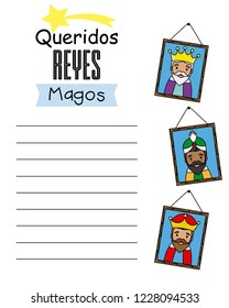 Letter to the three kings of orient. Space for text