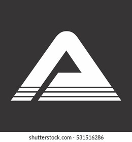 letter a with three strip logo design