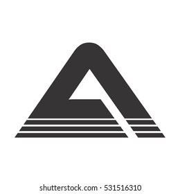 letter a with three strip logo design