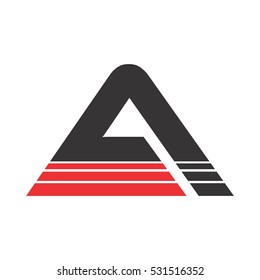 letter a with three strip logo design