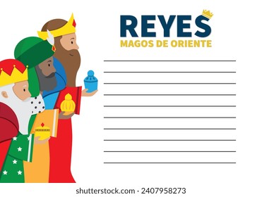 Letter to the Three Wise Men from the East. Template written in Spanish