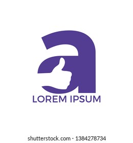Letter A and Thumbs up vector logo design. 