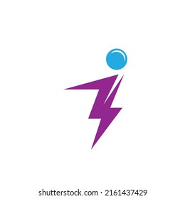 I letra thunder icono ilustración vectorial plantilla de diseño