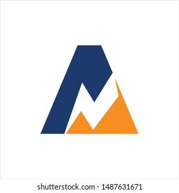 Letter A and Thunder icon. Vector logo.