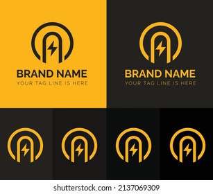 diseño de logotipo de trueno de letras, logotipo de letras, logotipo de formas