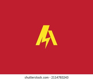Letter a thunder logo, eps10 isolated