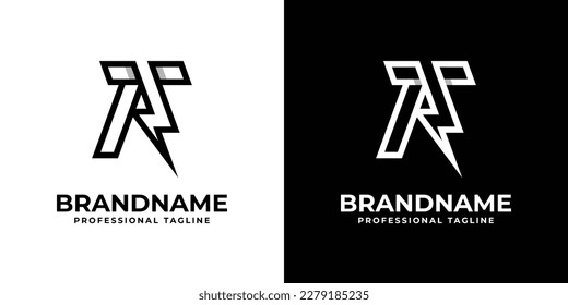 Letter AT Thunderbolzen Logo, geeignet für jedes Unternehmen mit AT oder TA Initialen.