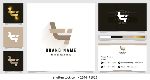 Letter ti or Lj monogram logo with business card design