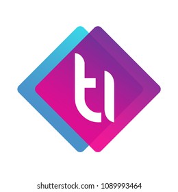 Letter TI logo with colorful geometric shape, letter combination logo design for creative industry, web, business and company.