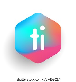 Letter TI logo in hexagon shape and colorful background, letter combination logo design for business and company identity.
