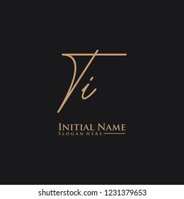 Letter Ti Logo. Initial Letter Design Vector Luxury Colors