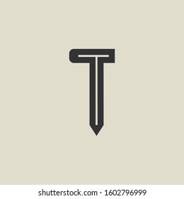 Letter TI pencil shape logo design. Link icon in flat style isolated on grey background. Graphic alphabet symbol for your corporate business identity, website, app, UI. Arts logo design inspiration.