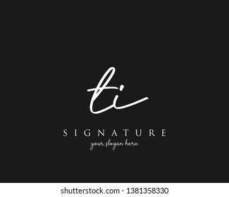 Letter TI Signature Logo Template - Vector