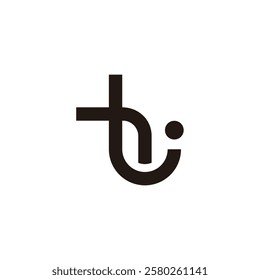 letter ti simple dot geometric logo vector 