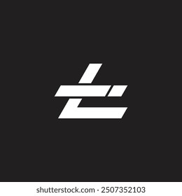 letter ti simple geometric linked line logo vector 