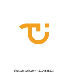 letter ti simple smile geometric line happy symbol logo vector