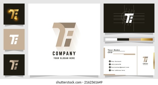 Letter Ti or TE monogram logo with business card design