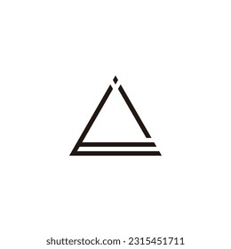 Letter ti triangle lines geometric symbol simple logo vector