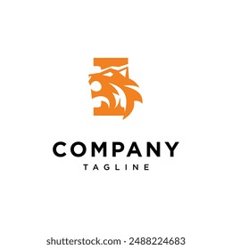 Letter I Tiger Head logo icon vector template.eps