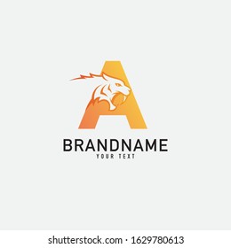 letter A Tiger logo vector