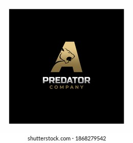 Letter A Tiger, Predator Logo Design Vector