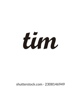 Letter tim connect geometric symbol simple logo vector
