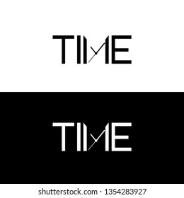 Letter time logo design with clock icon.