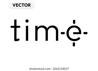 Diseño del logotipo de la hora de la carta con el icono del reloj. hora de alarma de tipografía simple hora de alarma elegante indicativo casual flexible eps editable. texto plano de minuto negro delgado