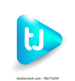 Letter TJ logo in triangle shape and colorful background, letter combination logo design for business and company identity.

