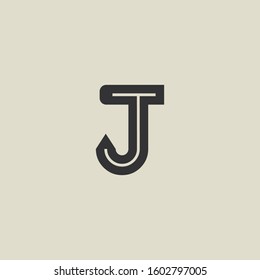 Letter TJ pencil shape logo design. Link icon in flat style isolated on grey background. Graphic alphabet symbol for your corporate business identity, website, app, UI. Arts logo design inspiration.