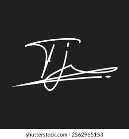 letter TJ signature eps file