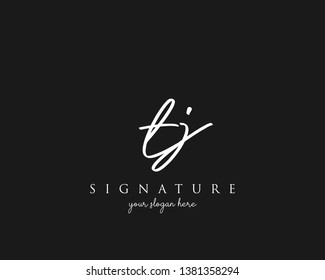 Letter TJ Signature Logo Template - Vector
