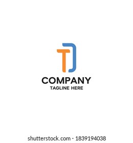 Letter TJ TD initial logo icon design template
