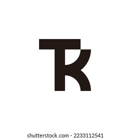 Conexión Tk de la letra, símbolo geométrico de contorno simple vector de logotipo