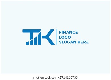 Letter TK Financial Chart Diseño de Logo Vector Plantilla