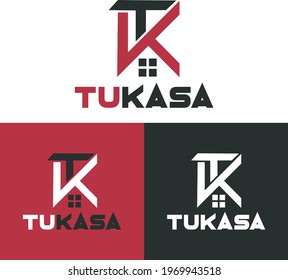 letter Tk house logo icon vector