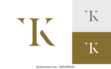 Letra TK o vector de diseño de logotipo de monograma KT