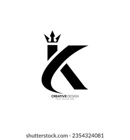 Letter Tk or Lk modern initial creative crown with classic stylish abstract unique monogram logo