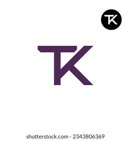 Letter TK Monogram Logo Design Simple