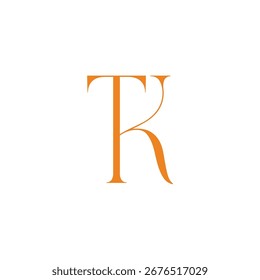 Letra TK Curvas simples Elegante logo Vector 