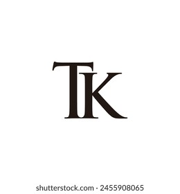 Vector de logotipo de fuente vinculado de diseño moderno de letra tk simple 