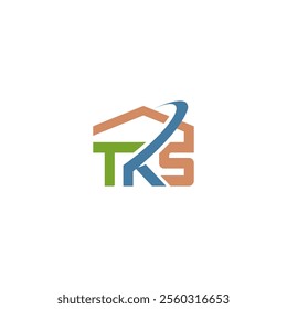 Letter TKS initial with home shape logo icon vector template