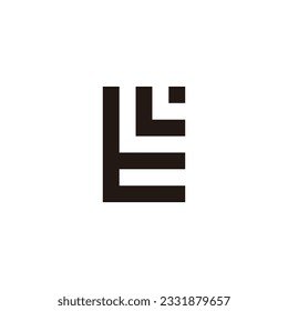 Letter tL dot geometric symbol simple logo vector