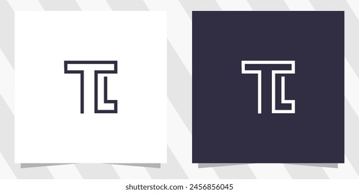 letter tl lt logo design