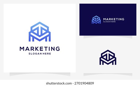 Letra TM con ideas de diseño de logotipo de flecha hacia arriba. Negocio de Vector creativo y marketing, basado en la Plantilla de iconos.	
