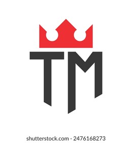 Letter TM Crown Logo. Crown on Letter TM Logo Design Template