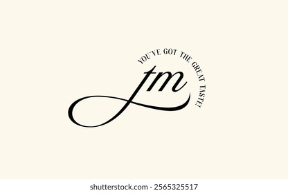 letter TM logo design handwriting signature style vector calligraphy logo TM calligraphy 