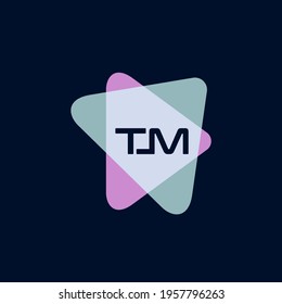 Letter TM logo on triangle background