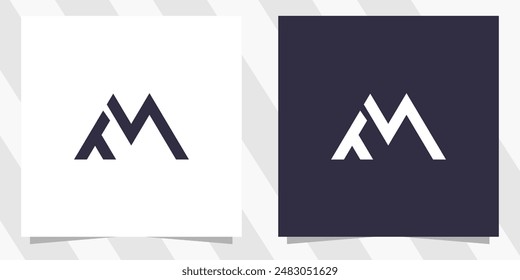 letter tm mt logo design vector