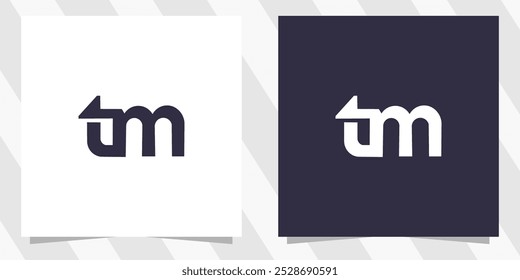 letra tm mt logotipo design vetor